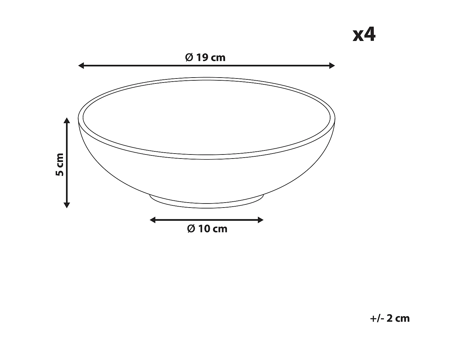 Set van 4 diepe borden THYME Steengoed Donkergroen