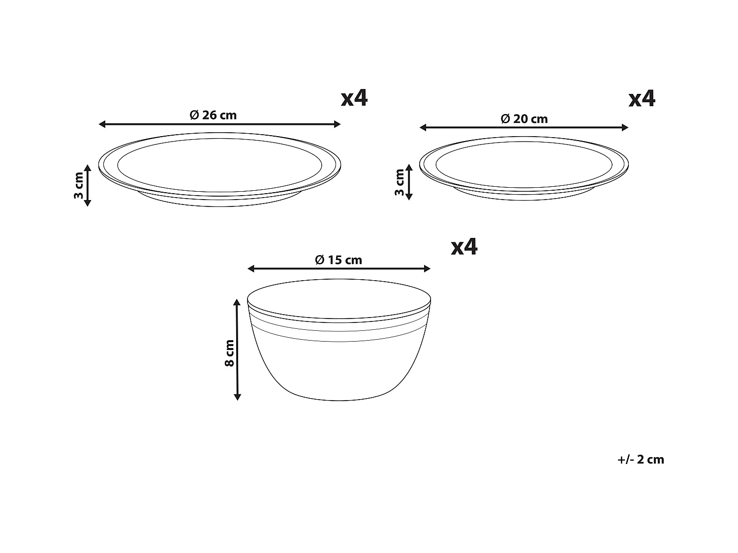 Set de 12 couverts de table CHIVES Grès Beige clair