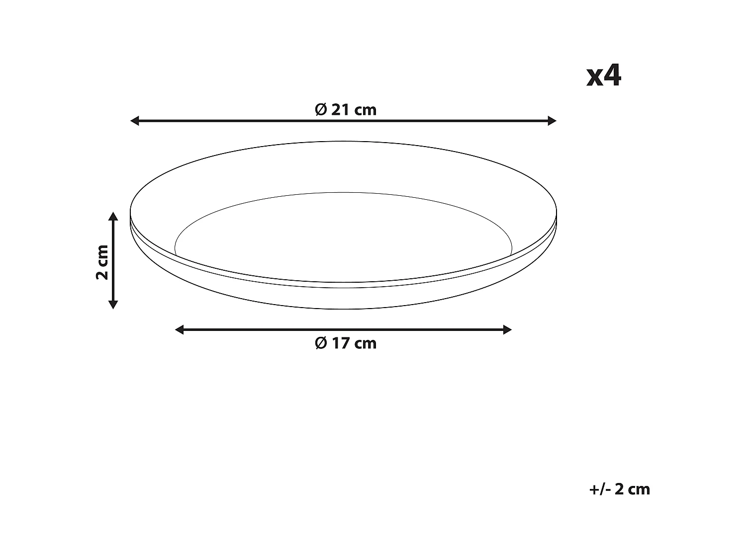 Set de 4 assiettes à dessert COSTMARY Grès Gris