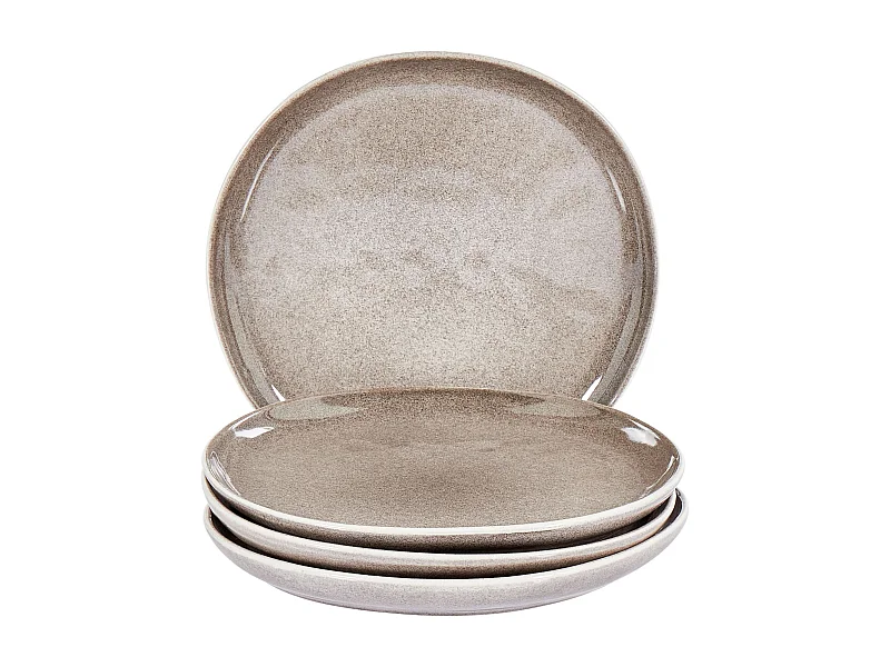 Set de 4 assiettes à dessert COSTMARY Grès Gris