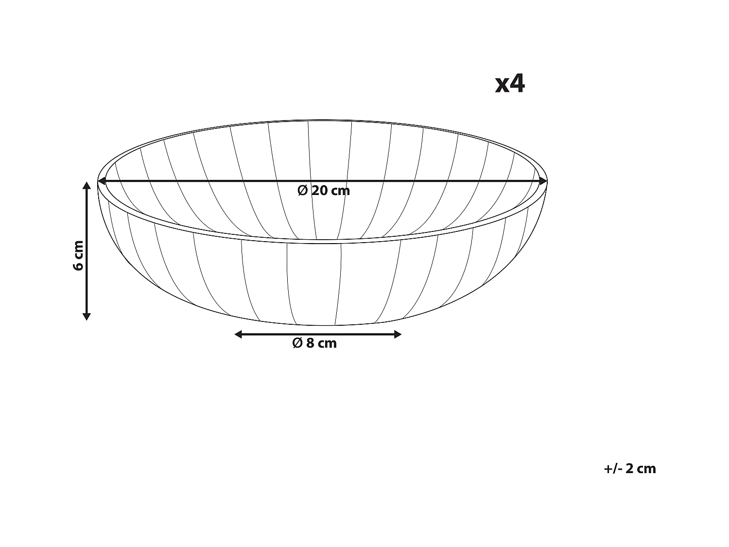 Set de 4 assiettes creuses NETTLE Grès Blanc cassé