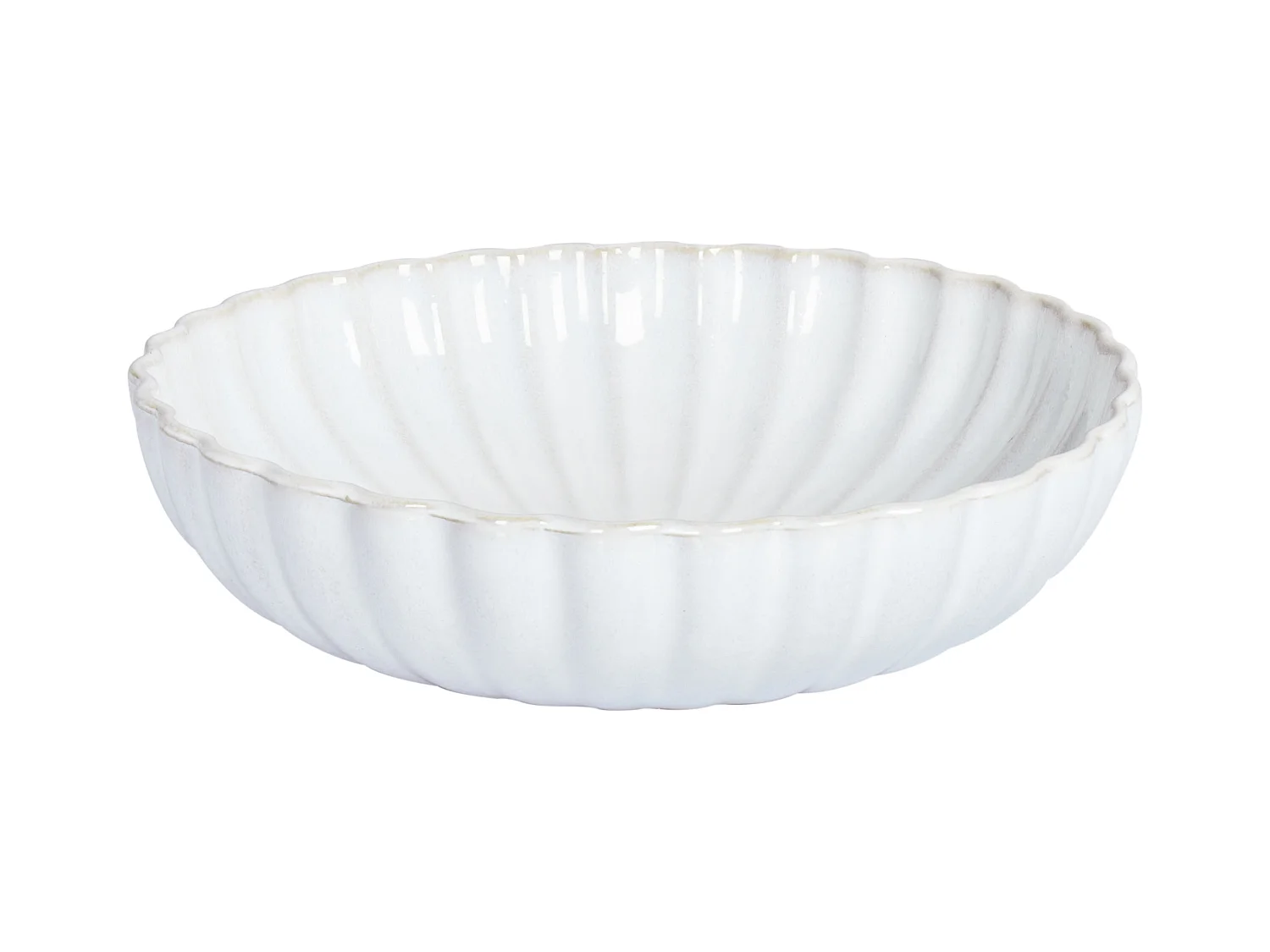 Set de 4 assiettes creuses NETTLE Grès Blanc cassé