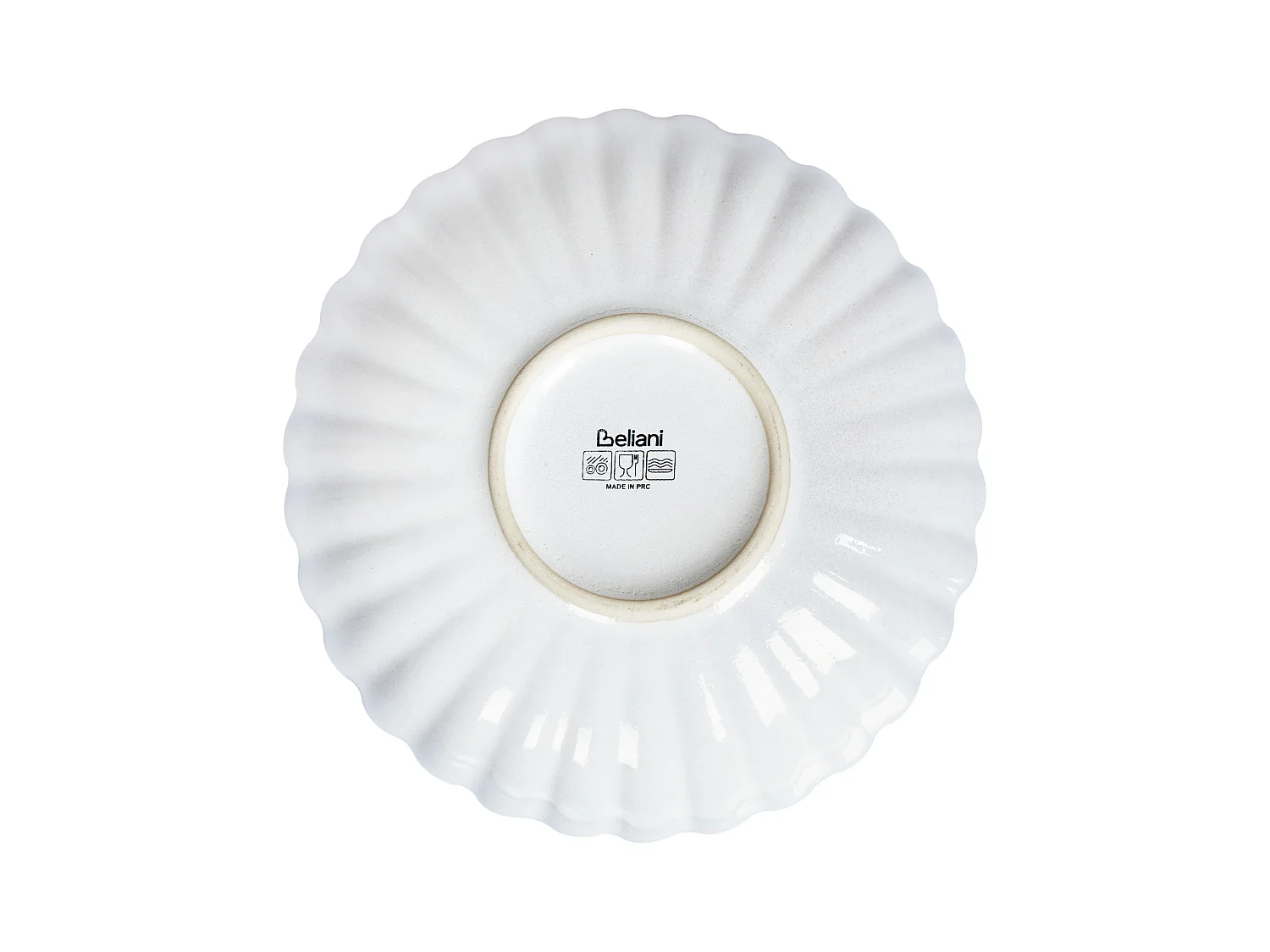 Set de 4 assiettes creuses NETTLE Grès Blanc cassé