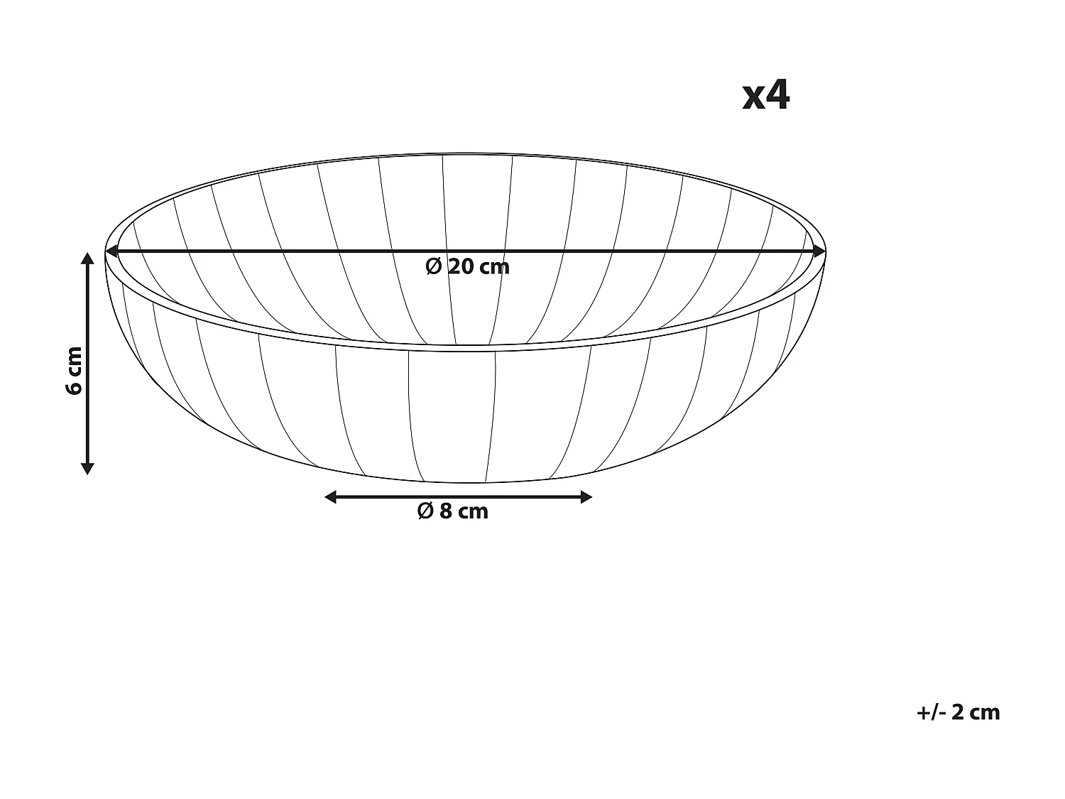 Set de 4 assiettes creuses NETTLE Grès Blanc cassé