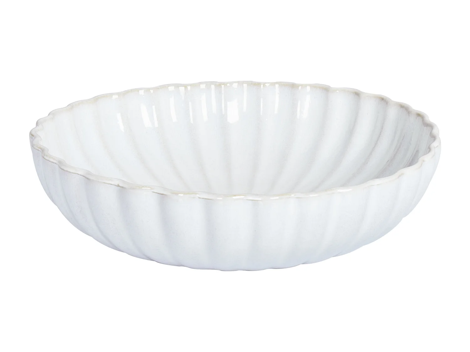 Set de 4 assiettes creuses NETTLE Grès Blanc cassé