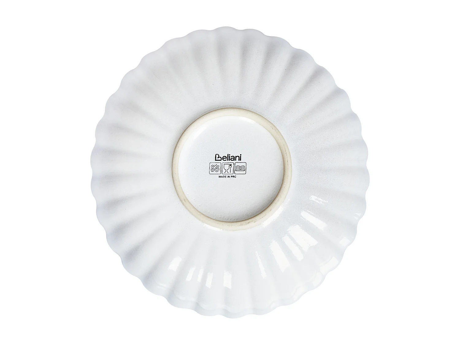 Set de 4 assiettes creuses NETTLE Grès Blanc cassé