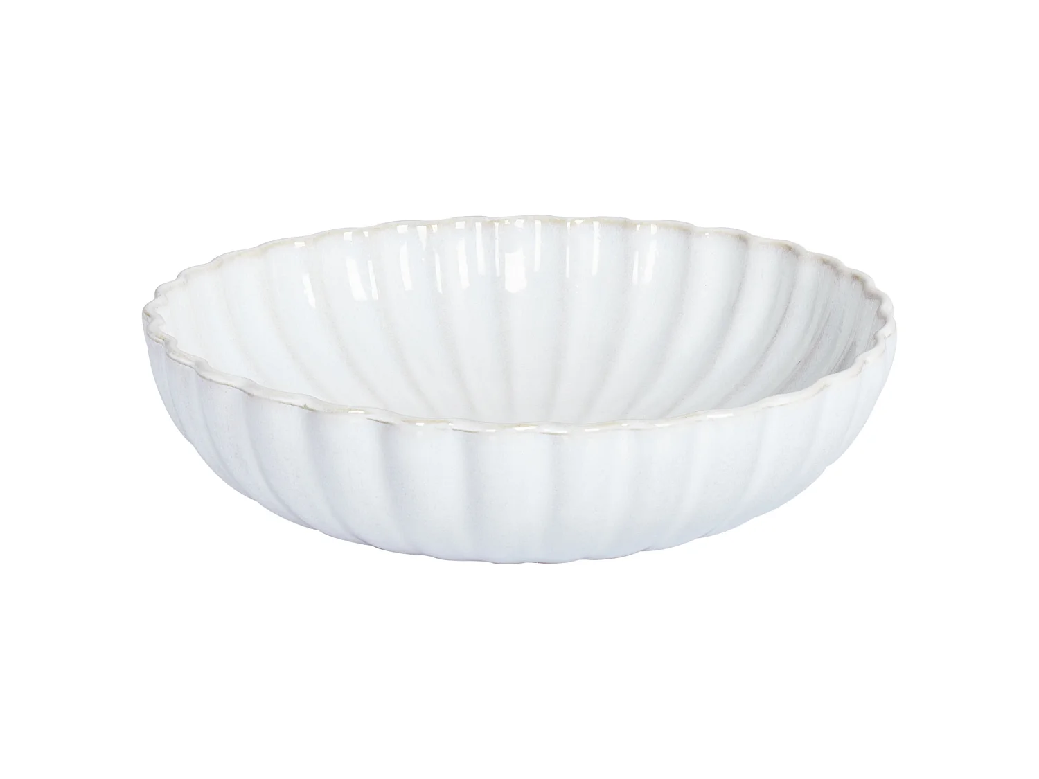 Set di 4 Piatti fondi NETTLE Gres porcellanato Bianco sporco