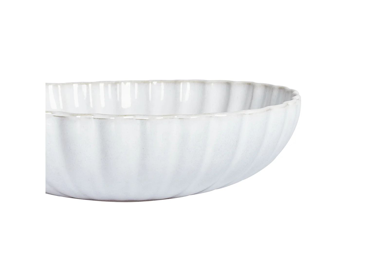 Set de 4 assiettes creuses NETTLE Grès Blanc cassé