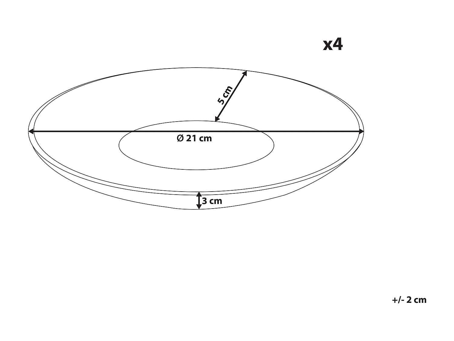 Set de 4 assiettes à dessert NETTLE Grès Blanc