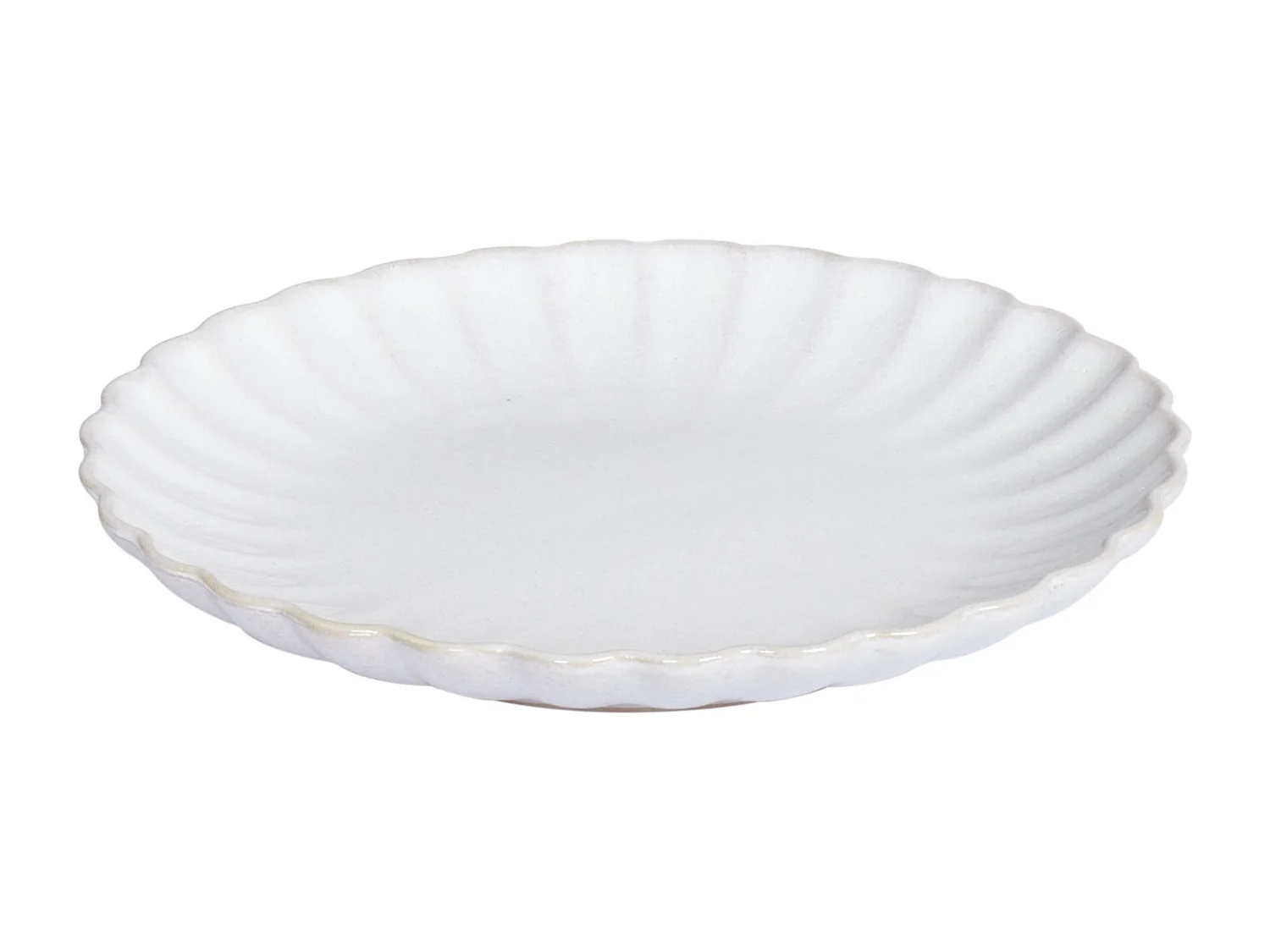 Set de 4 assiettes à dessert NETTLE Grès Blanc