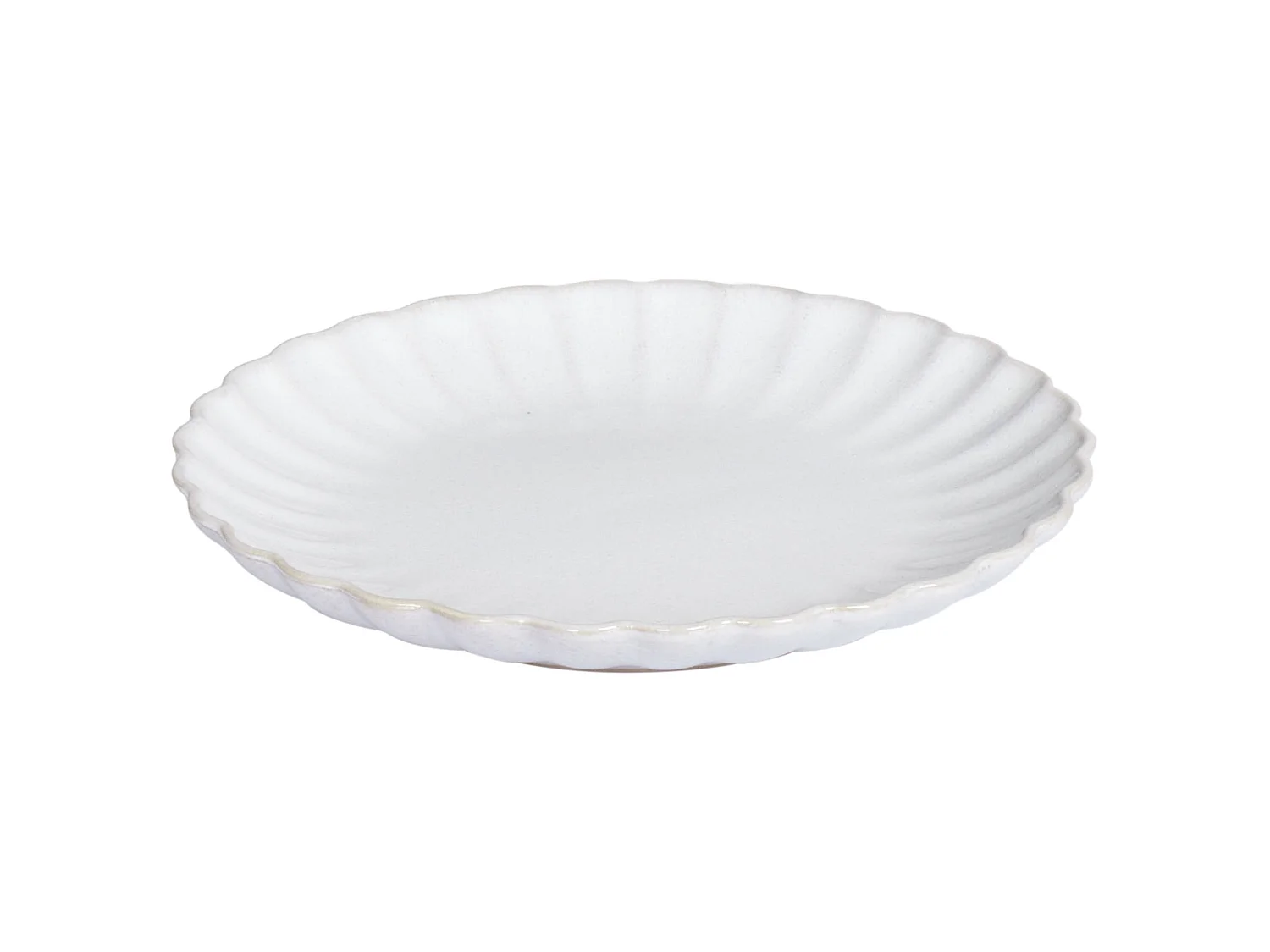 Set of 4 Side Plates NETTLE Stoneware White