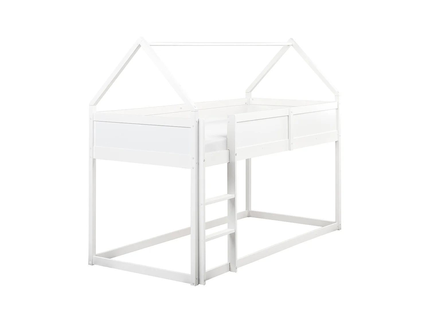 Lit à mit-hauteur Maison Bois de pin DIENNE 90 x 200 cm Blanc