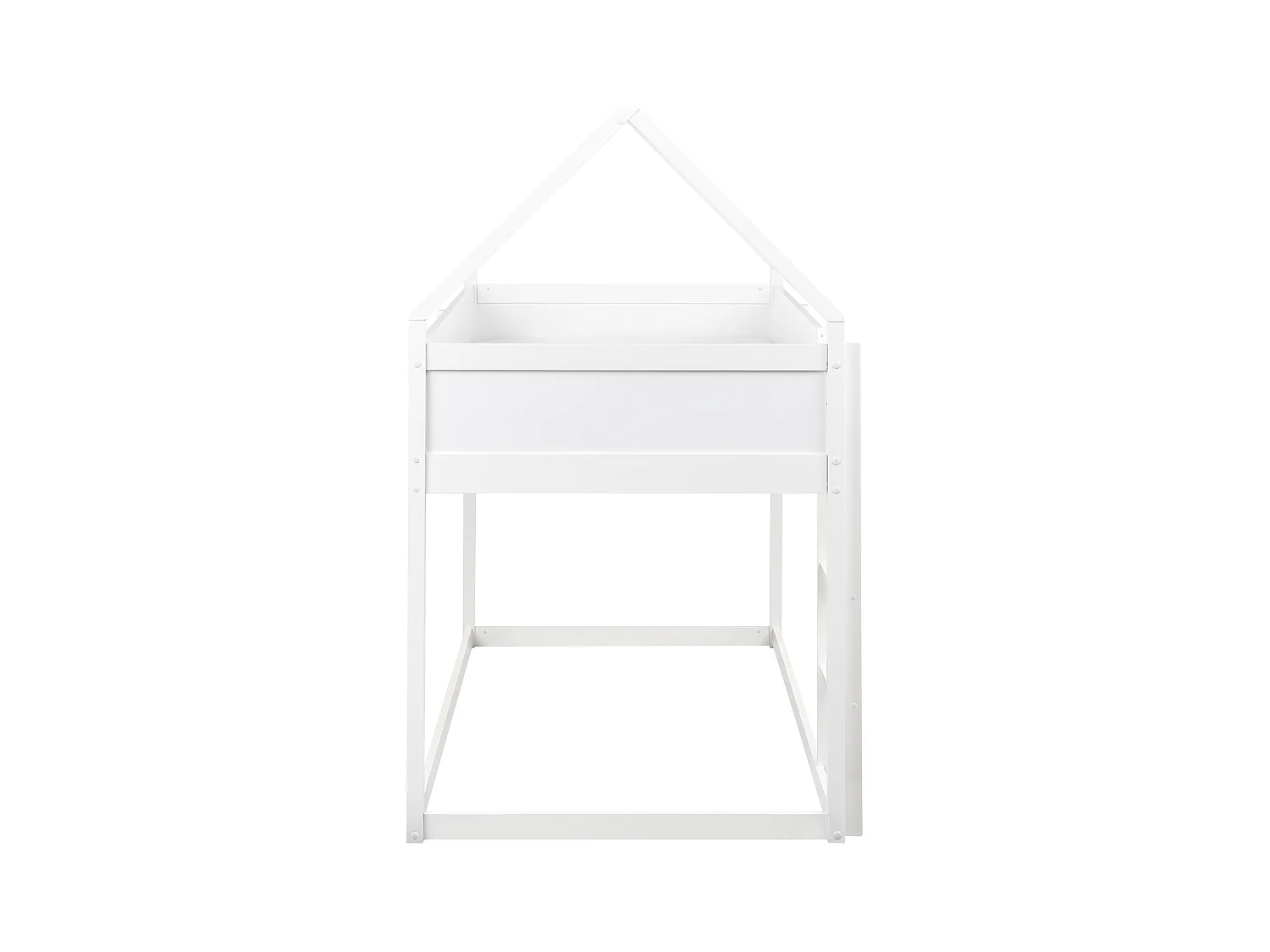 Lit à mit-hauteur Maison Bois de pin DIENNE 90 x 200 cm Blanc