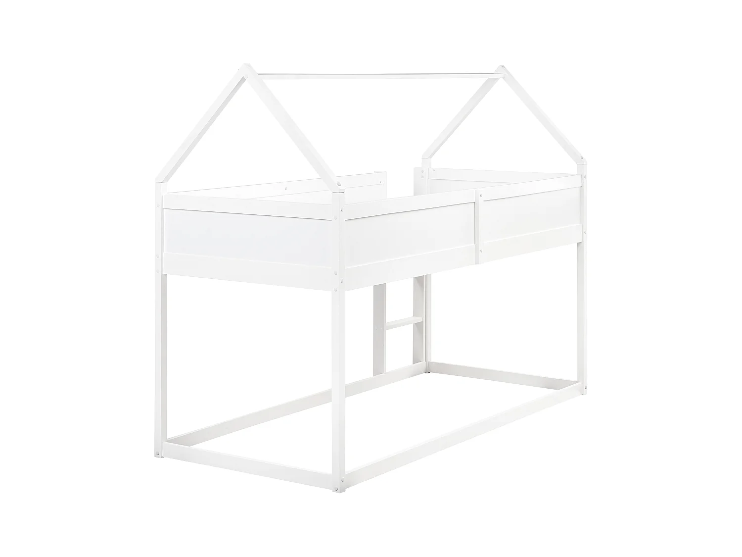 Lit à mit-hauteur Maison Bois de pin DIENNE 90 x 200 cm Blanc