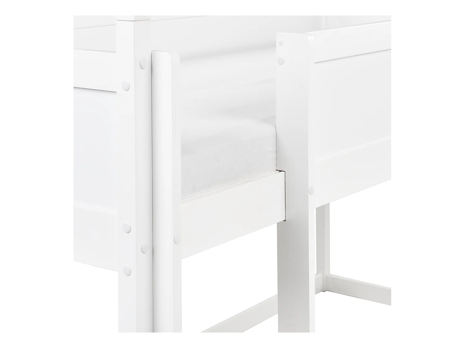 Lit à mit-hauteur Maison Bois de pin DIENNE 90 x 200 cm Blanc