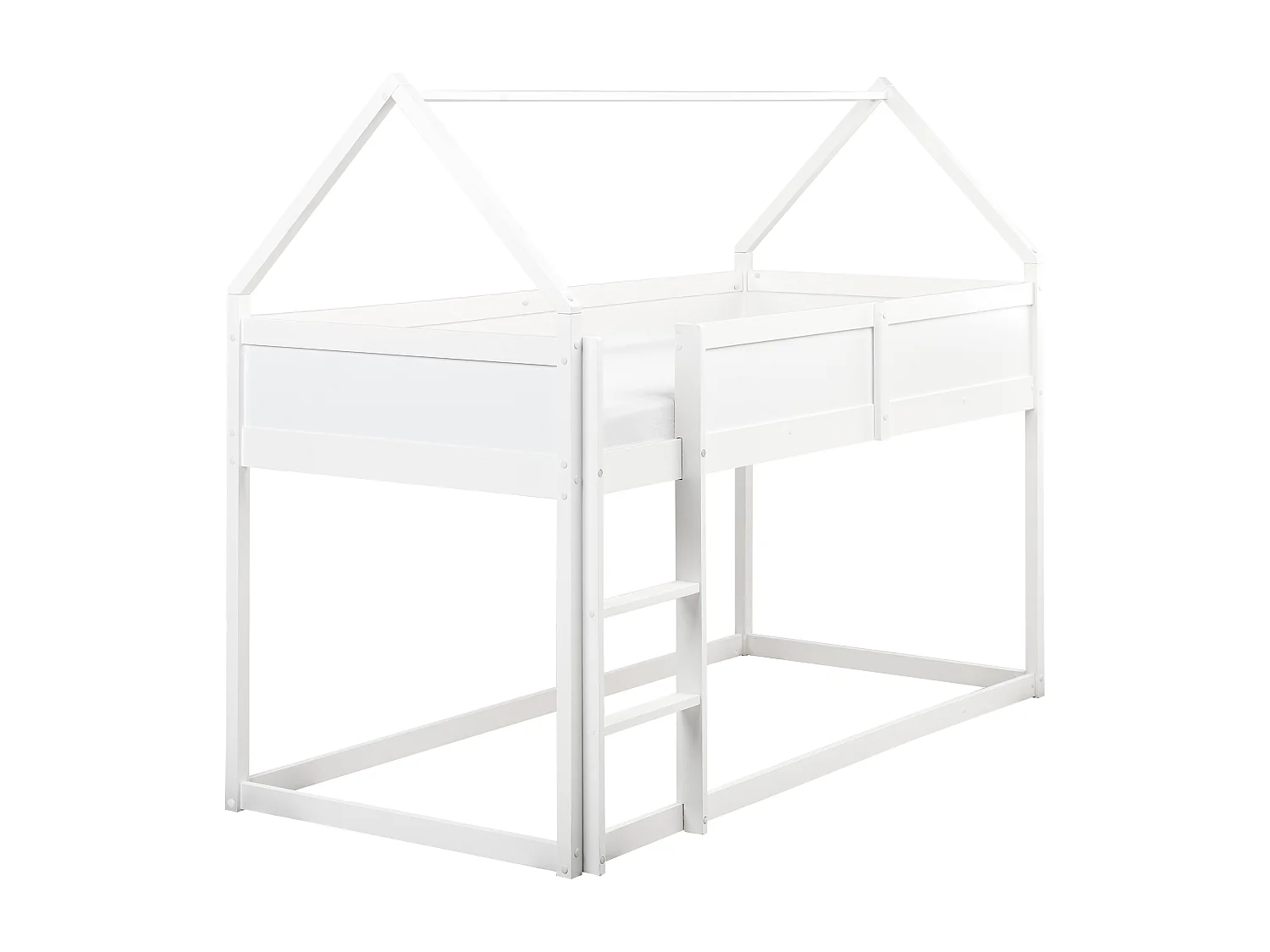 Lit à mit-hauteur Maison Bois de pin DIENNE 90 x 200 cm Blanc