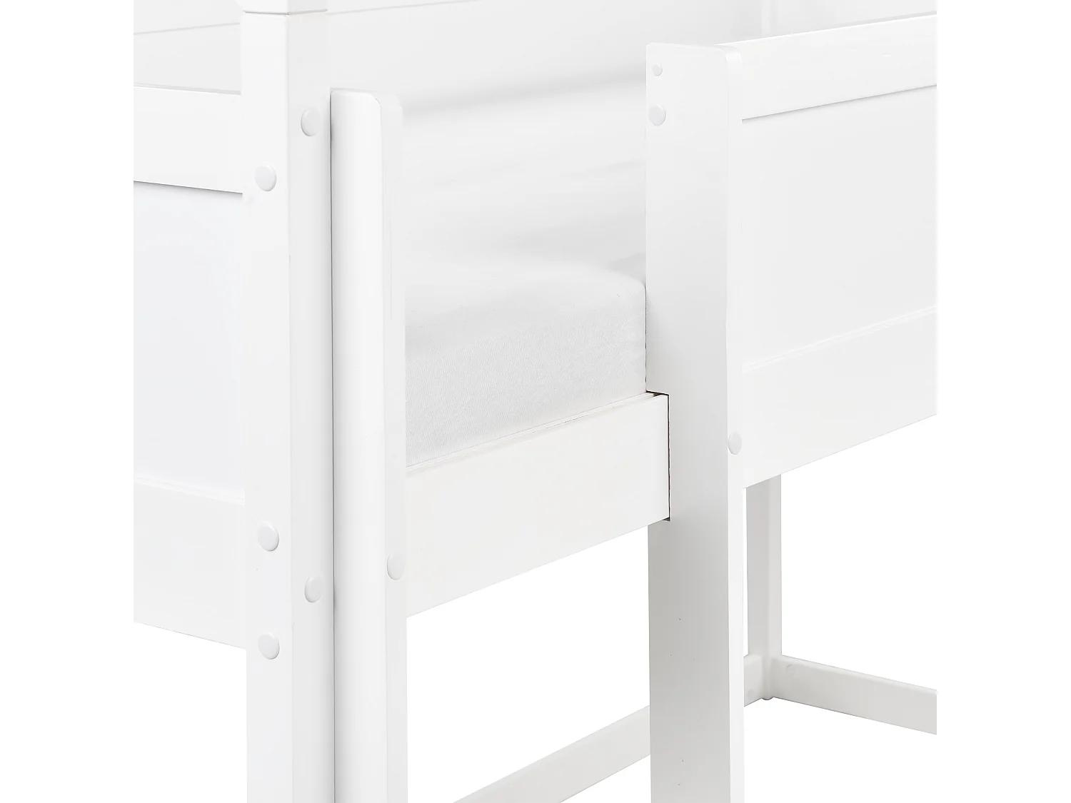 Lit à mit-hauteur Maison Bois de pin DIENNE 90 x 200 cm Blanc