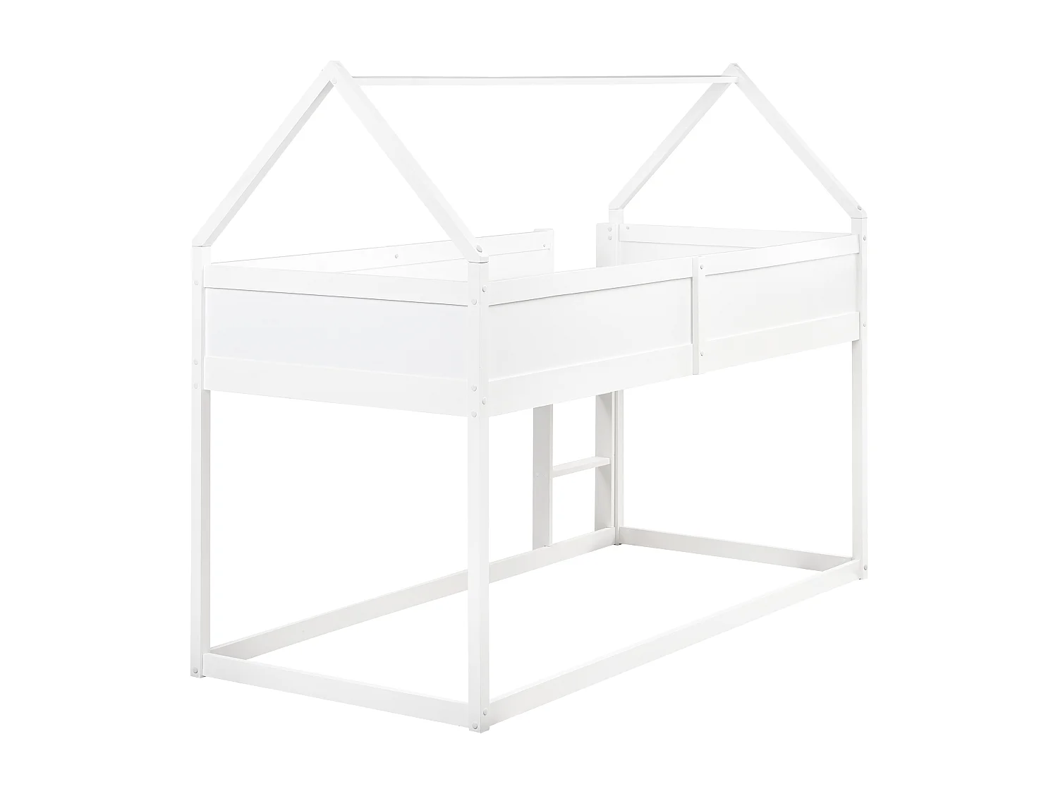 Lit à mit-hauteur Maison Bois de pin DIENNE 90 x 200 cm Blanc