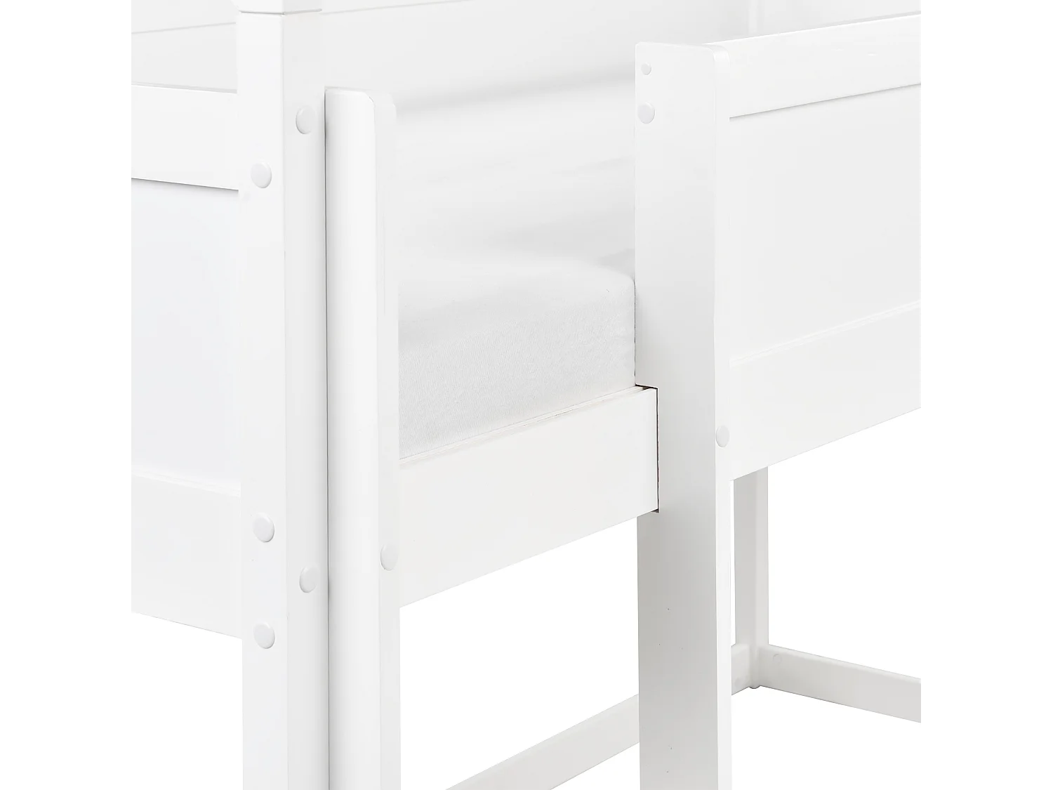 Lit à mit-hauteur Maison Bois de pin DIENNE 90 x 200 cm Blanc