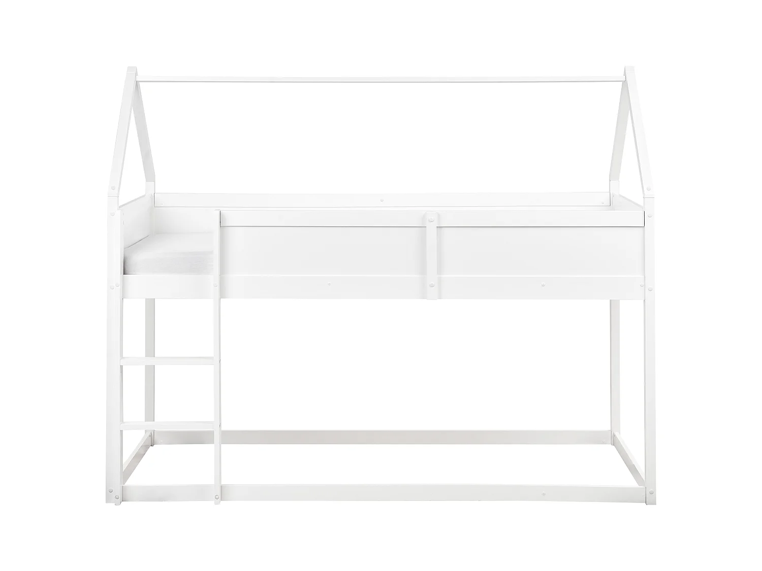 Lit à mit-hauteur Maison Bois de pin DIENNE 90 x 200 cm Blanc