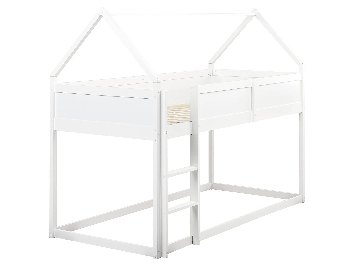 Lit à mit-hauteur Maison Bois de pin DIENNE 90 x 200 cm Blanc