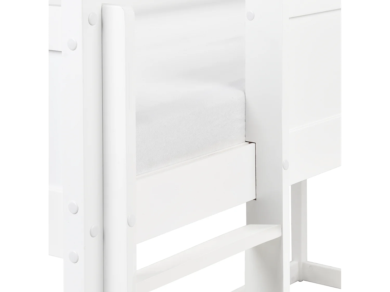 Lit à mit-hauteur Maison Bois de pin DIENNE 90 x 200 cm Blanc