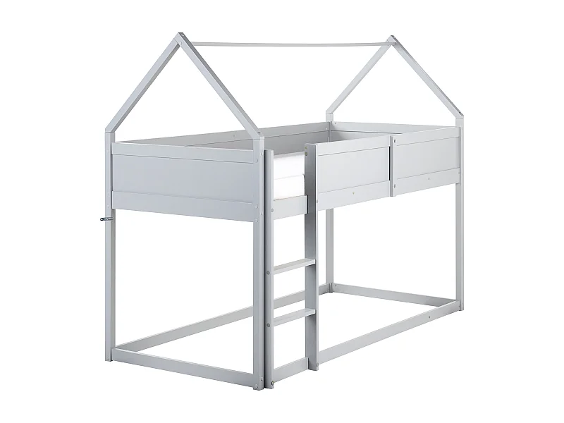 Verhoogd bed Huis Dennenhout DIENNE 90 x 200 cm Grijs