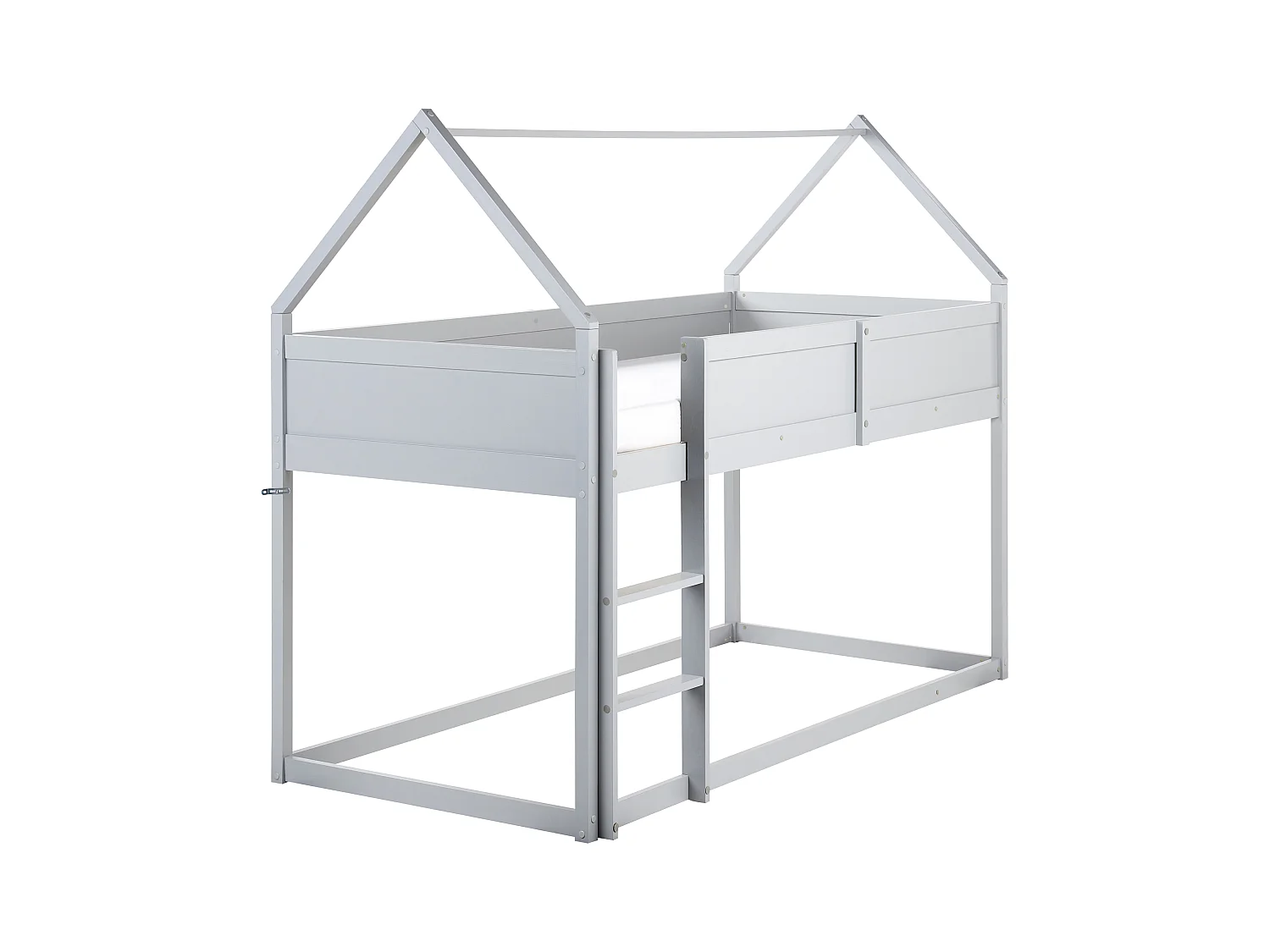 Lit à mit-hauteur Maison Bois de pin DIENNE 90 x 200 cm Gris