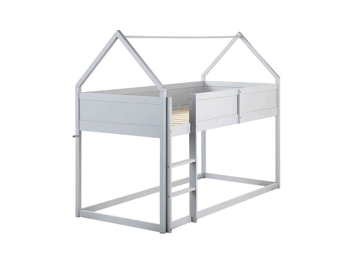 Lit à mit-hauteur Maison Bois de pin DIENNE 90 x 200 cm Gris