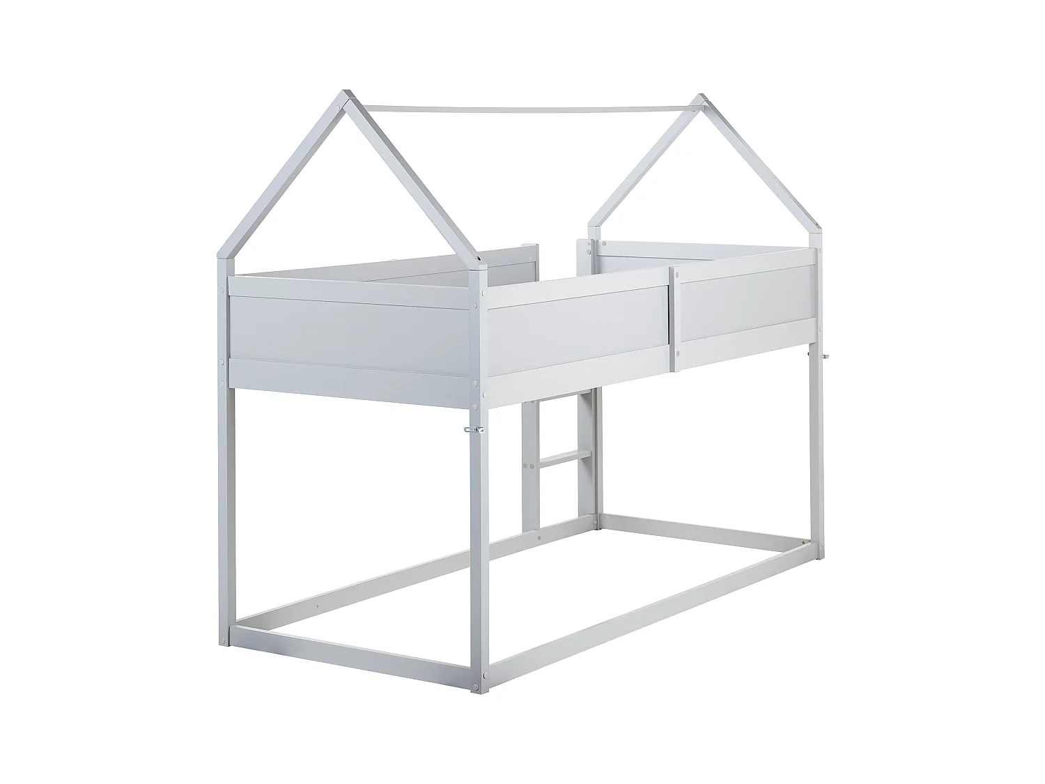 Lit à mit-hauteur Maison Bois de pin DIENNE 90 x 200 cm Gris