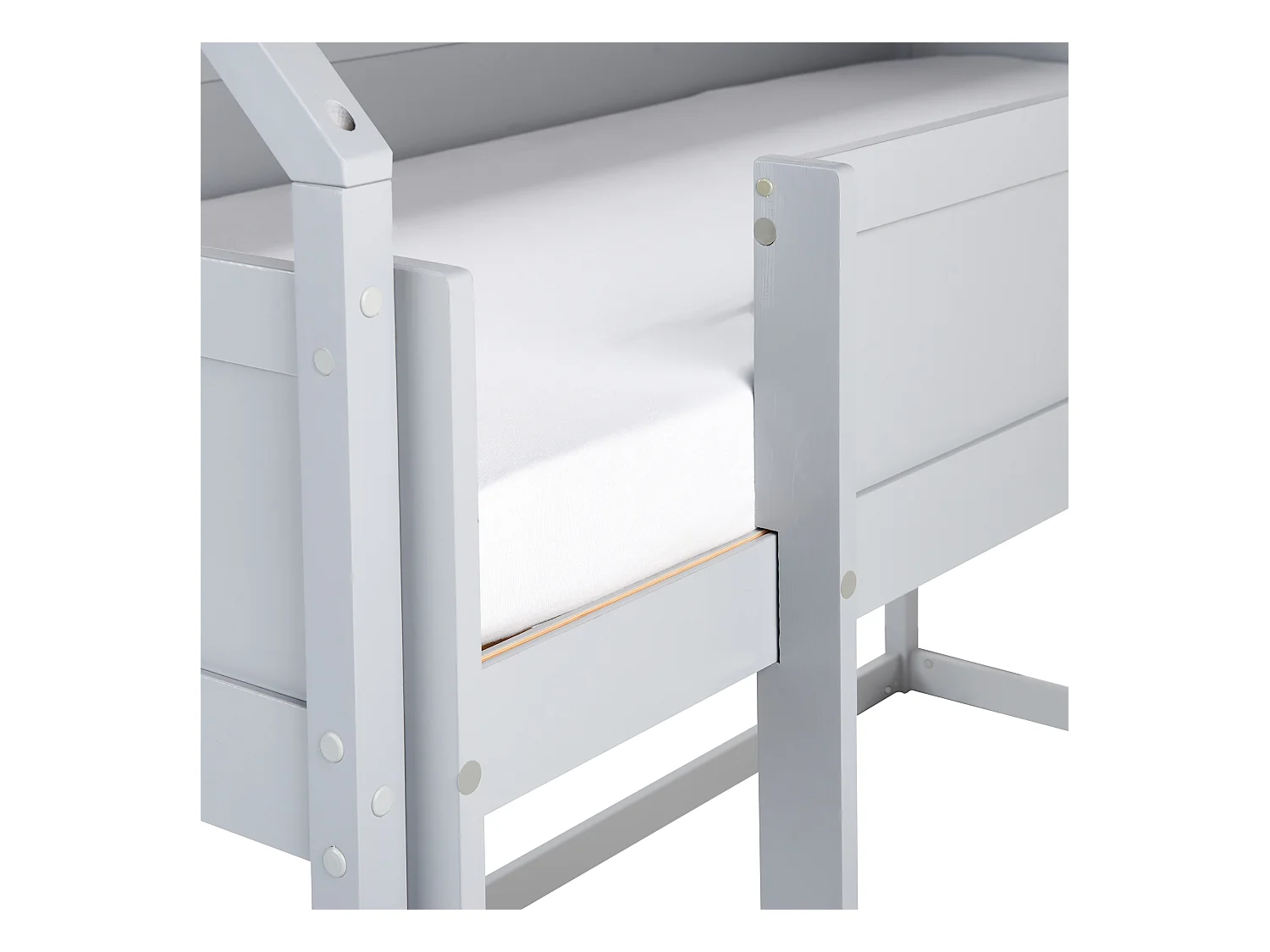 Lit à mit-hauteur Maison Bois de pin DIENNE 90 x 200 cm Gris