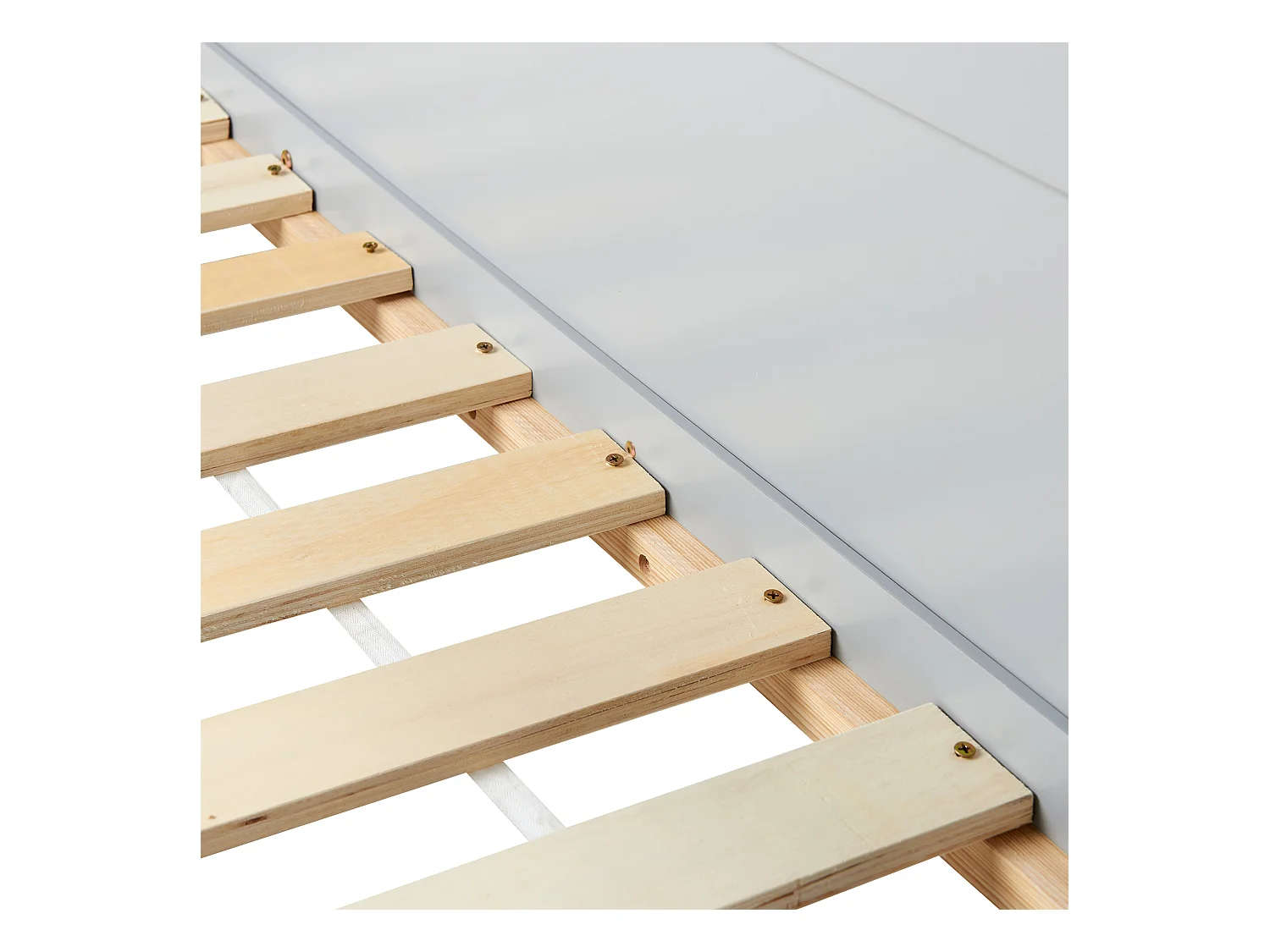 Lit à mit-hauteur Maison Bois de pin DIENNE 90 x 200 cm Gris