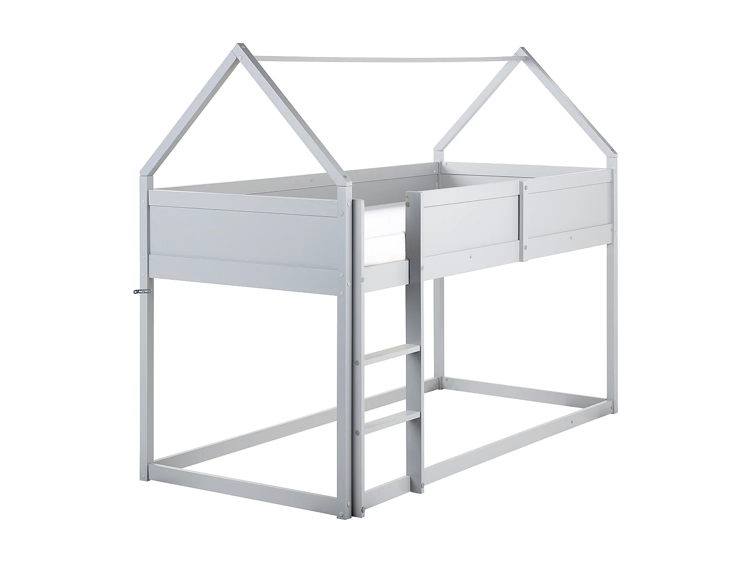 Lit à mit-hauteur Maison Bois de pin DIENNE 90 x 200 cm Gris