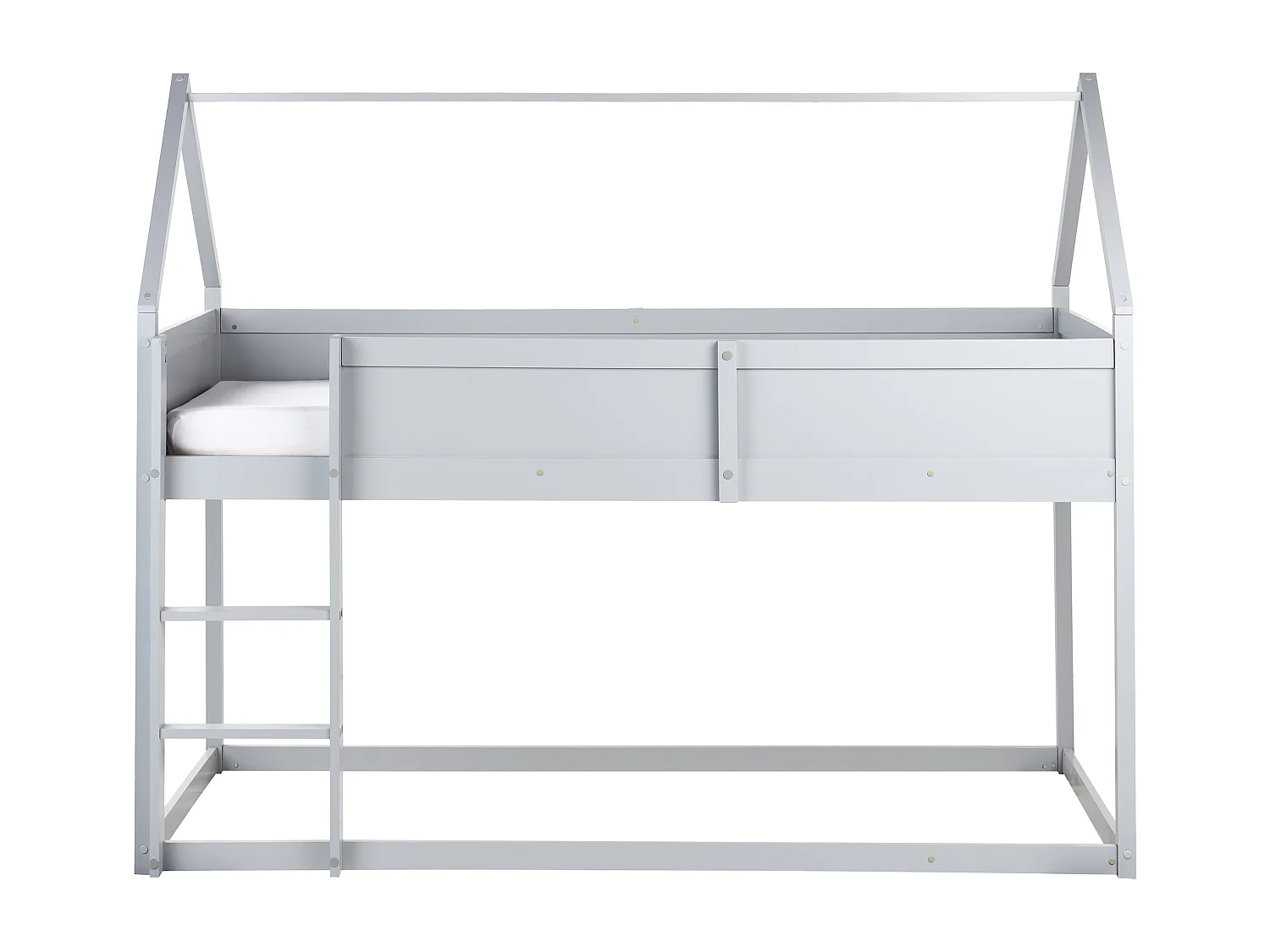 Lit à mit-hauteur Maison Bois de pin DIENNE 90 x 200 cm Gris