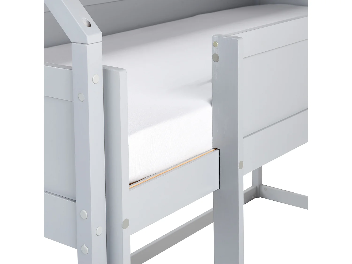 Lit à mit-hauteur Maison Bois de pin DIENNE 90 x 200 cm Gris