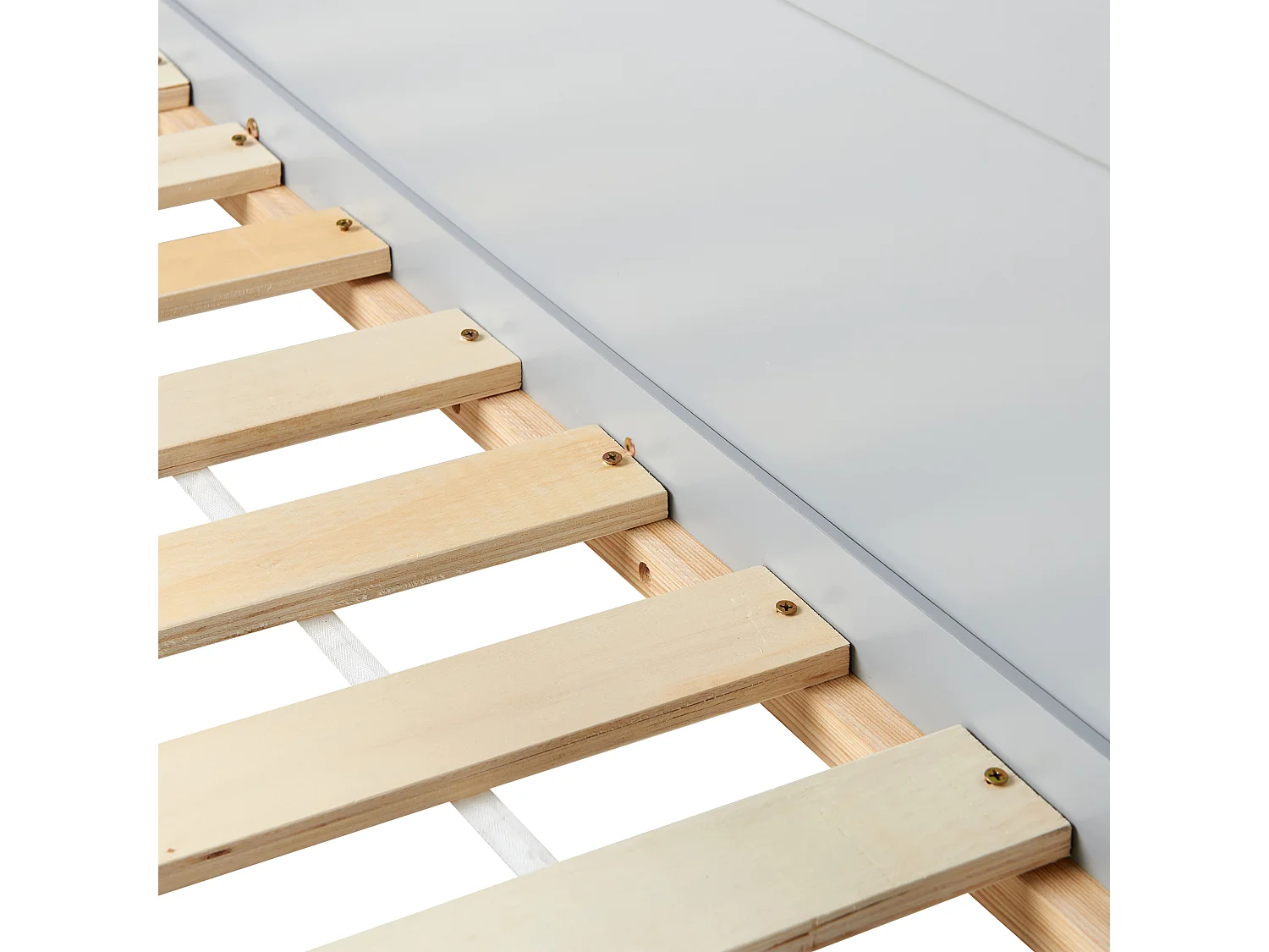 Lit à mit-hauteur Maison Bois de pin DIENNE 90 x 200 cm Gris