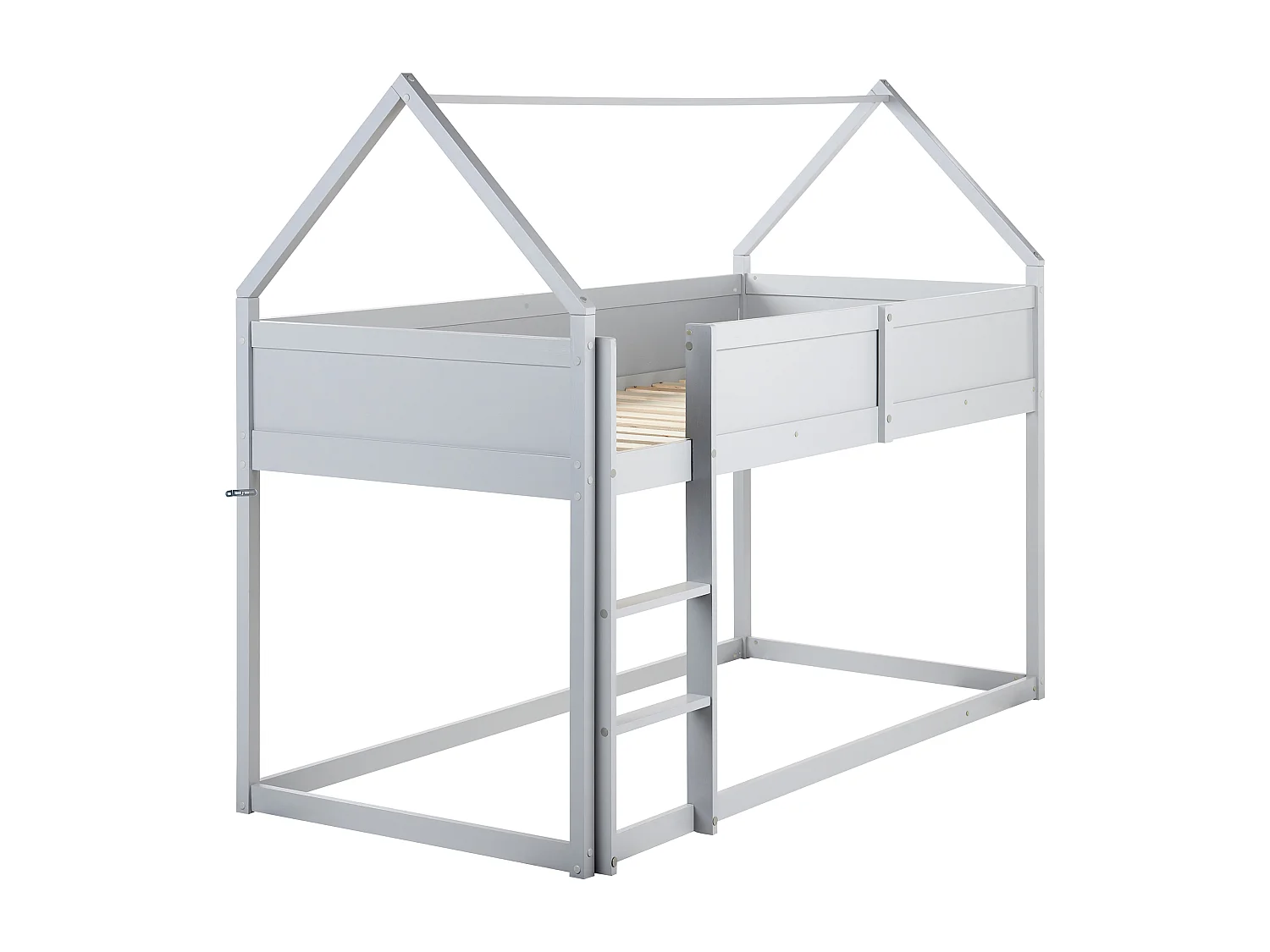 Lit à mit-hauteur Maison Bois de pin DIENNE 90 x 200 cm Gris