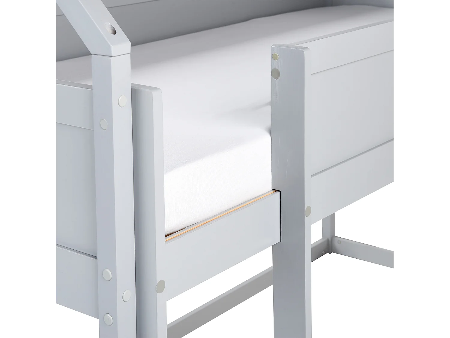 Lit à mit-hauteur Maison Bois de pin DIENNE 90 x 200 cm Gris