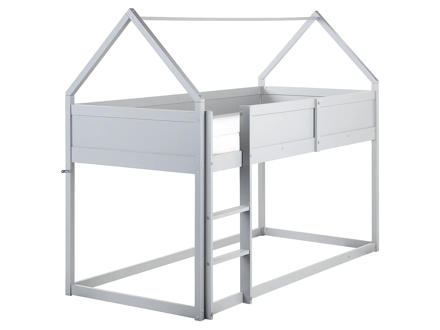 Lit à mit-hauteur Maison Bois de pin DIENNE 90 x 200 cm Gris