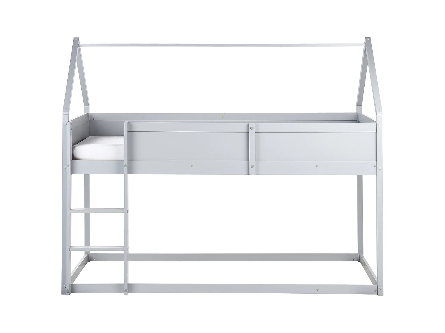 Lit à mit-hauteur Maison Bois de pin DIENNE 90 x 200 cm Gris