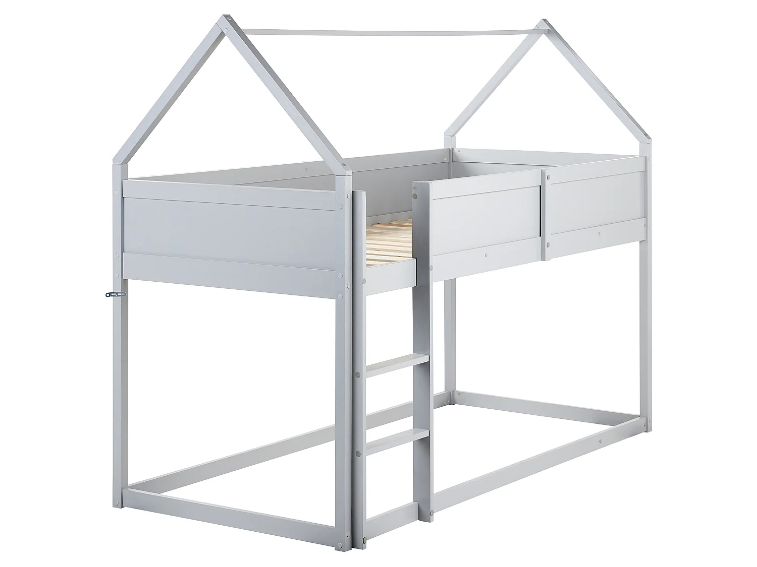 Lit à mit-hauteur Maison Bois de pin DIENNE 90 x 200 cm Gris