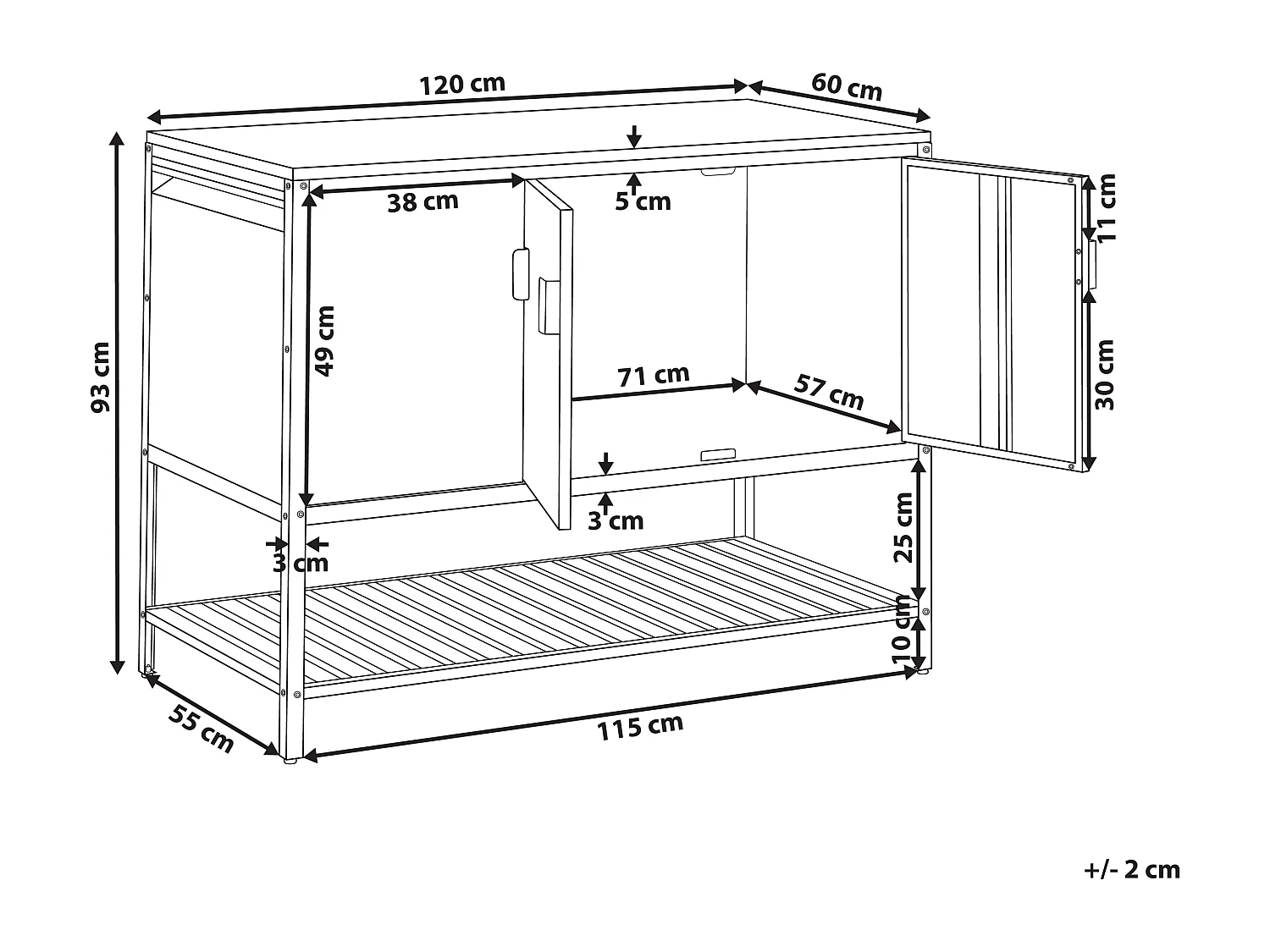 Meuble de cuisine d'extérieur MAENZA Métal Noir