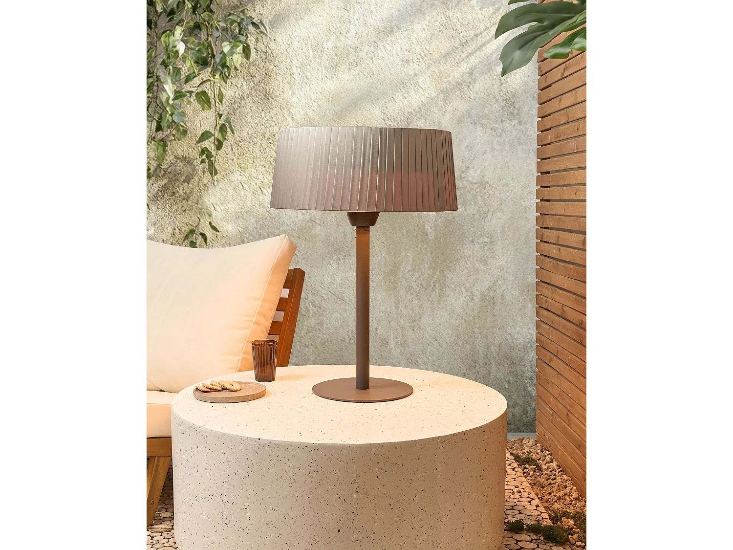 Chauffage de terrasse infrarouge autoportant OLLERIA 1500 W Gris