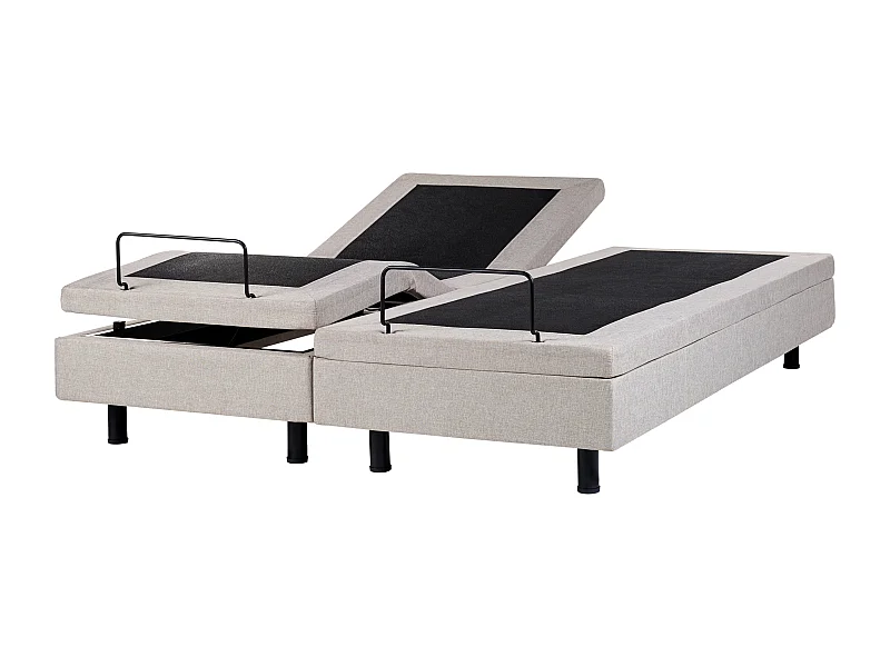 Cama ajustável sem cabeceira Tecido DUKE 180 x 200 cm Creme