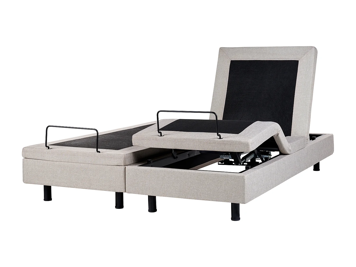 Cama ajustável sem cabeceira Tecido DUKE 180 x 200 cm Creme