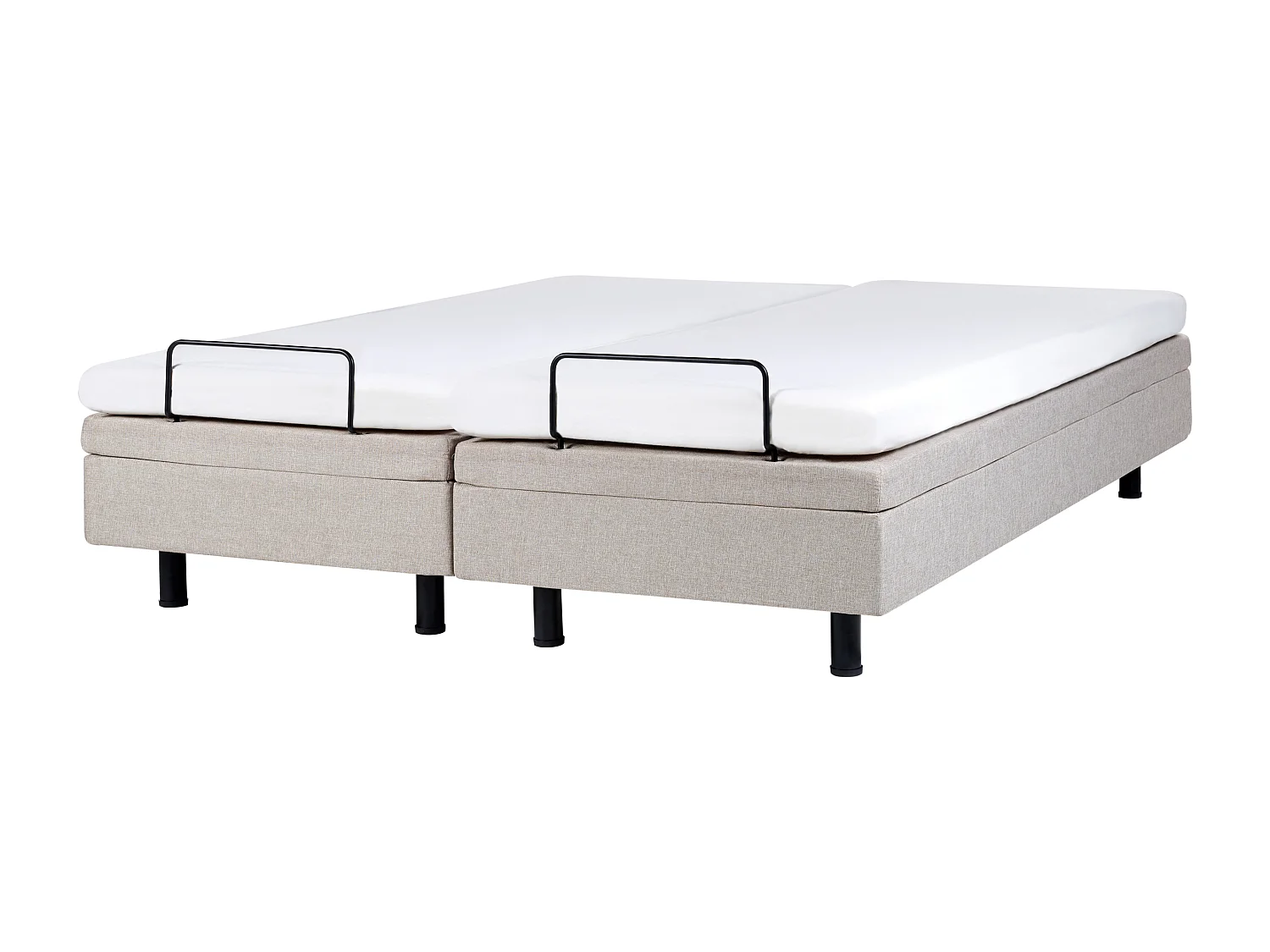 Cama ajustável sem cabeceira Tecido DUKE 180 x 200 cm Creme