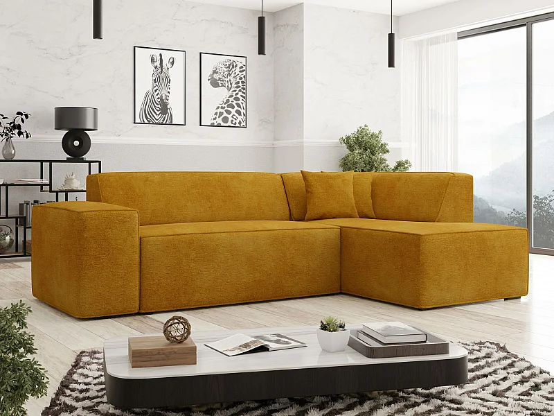 Sofá rinconero Comfivo 289, Amarillo, 267x205x73cm