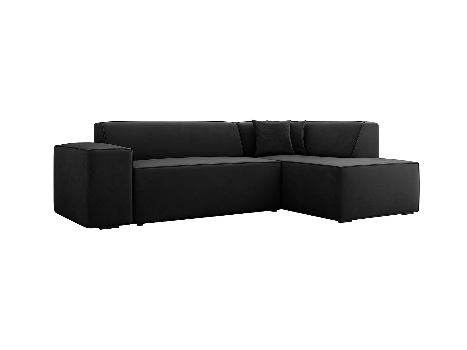 Sofá rinconero Comfivo 289, Negro, 267x205x73cm