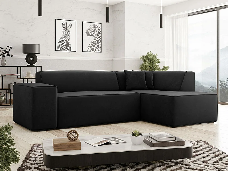 Sofá rinconero Comfivo 289, Negro, 267x205x73cm