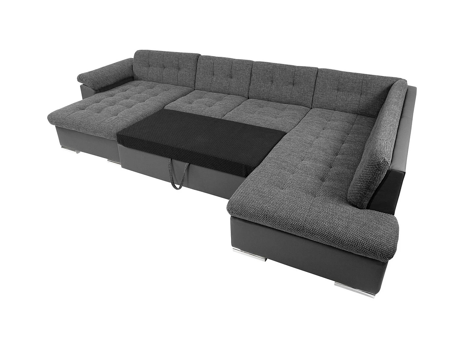 Canapé d'angle Comfivo 128, Vert, Fonction de couchage, 348x205x76cm